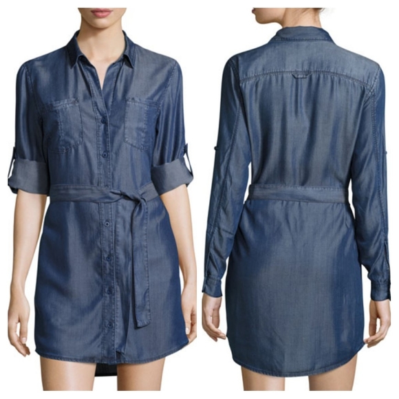 Velvet Heart Dresses & Skirts - Velvet Heart Anita Belted Chambray Shirtdress XS